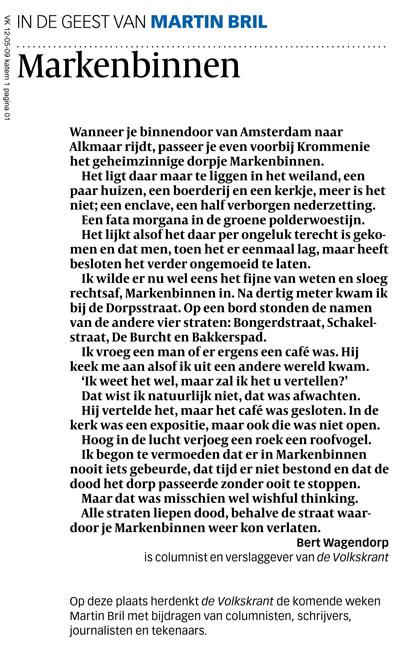 column Volkskrant in de geest van Martin Bril